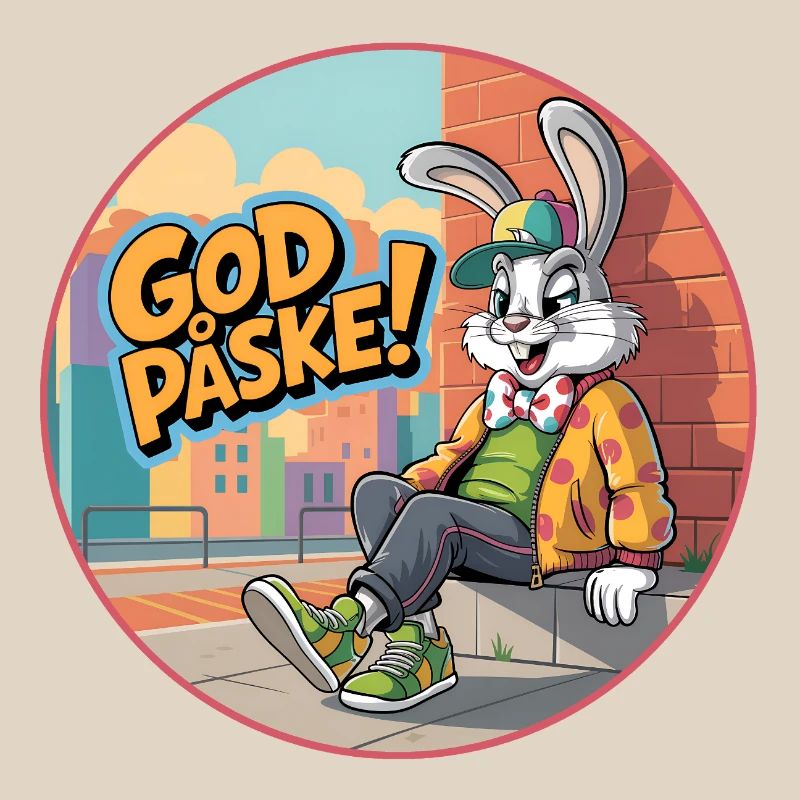 Happy Easter with funny Easter bunny