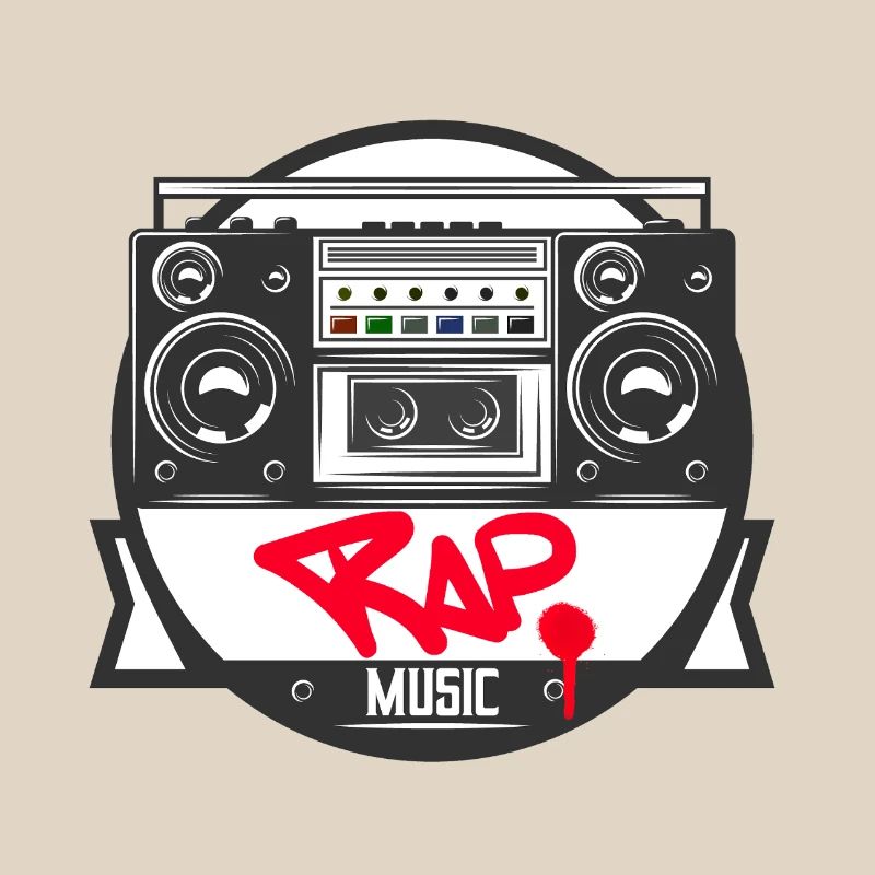 Jukebox Rap Logo Ghetto Blaster Graffiti