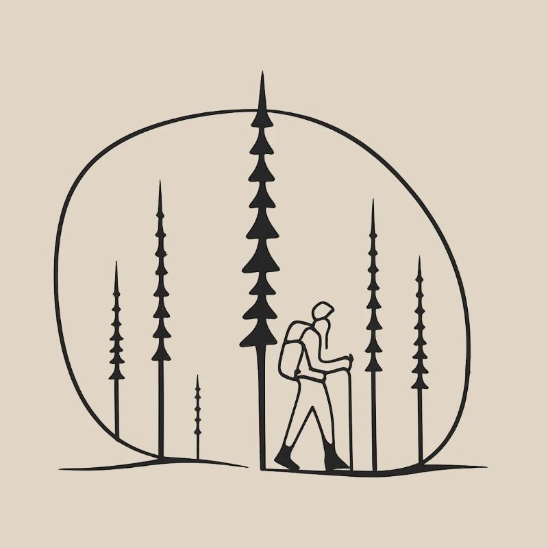Waldwanderer Silhouette geschenkidee freunde 