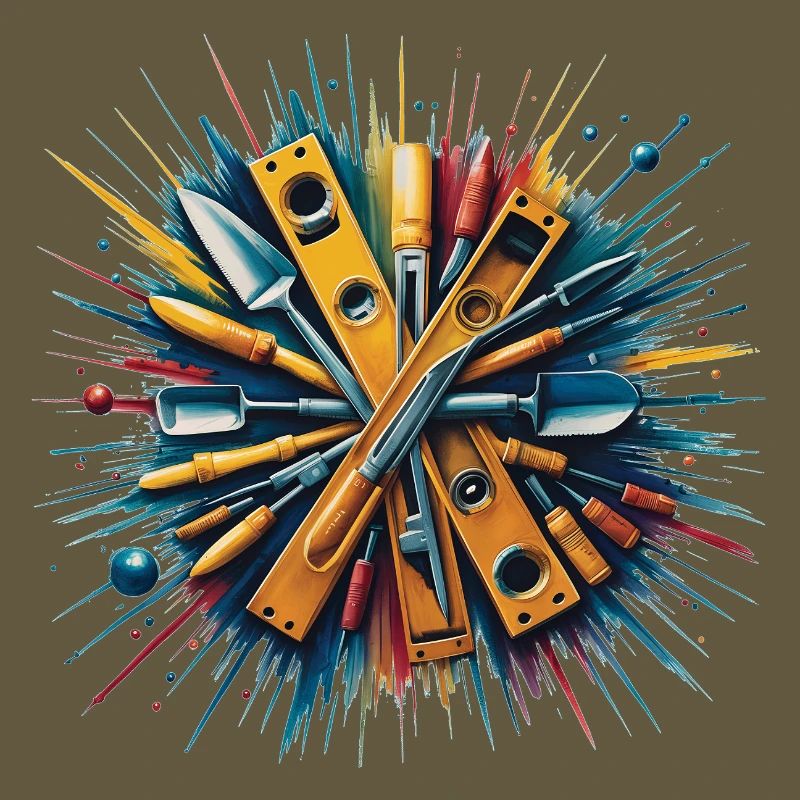 Construction Bricklayer Mason Tools Art Print