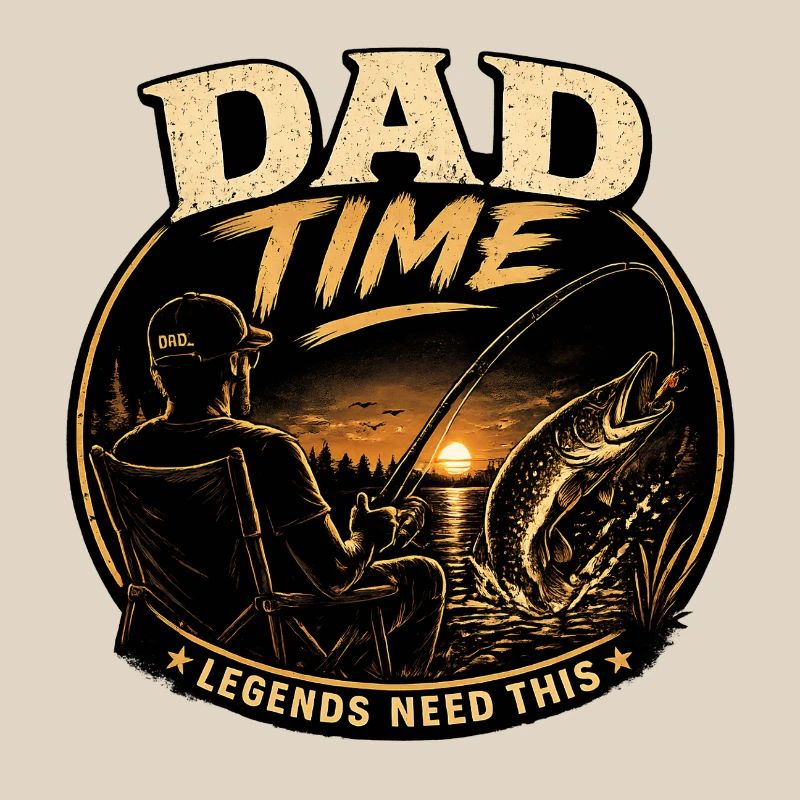 Dad Time Angelshirt – Pike Strike Sunset