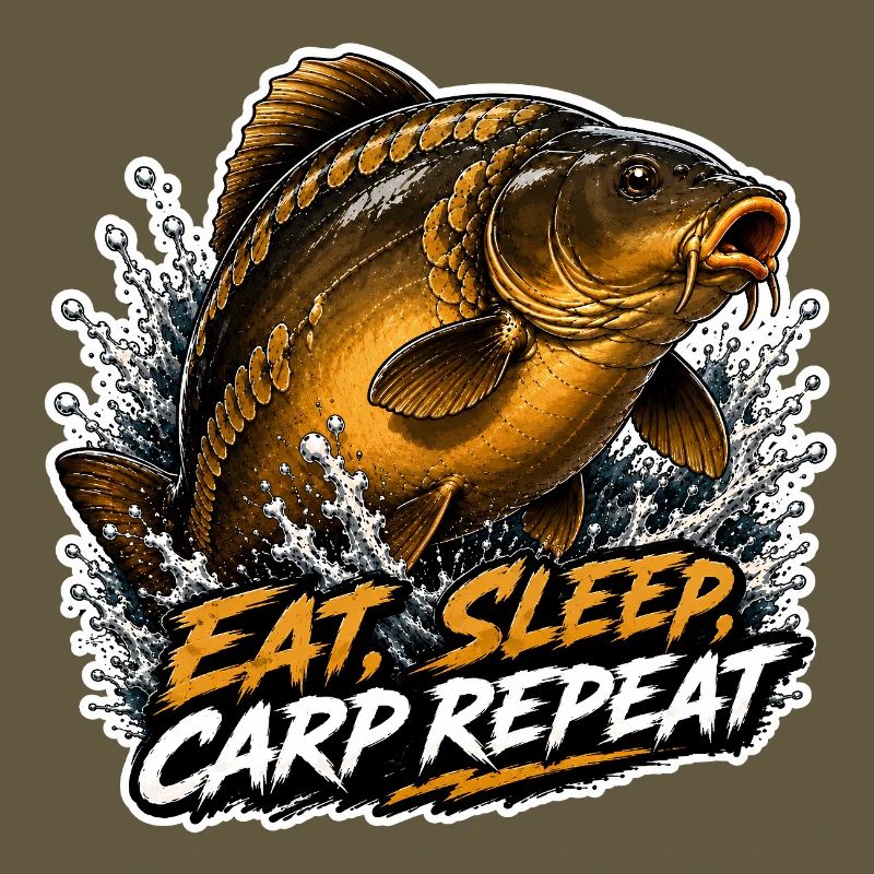 Eat Sleep Carp Repeat Mirror Carp Gift