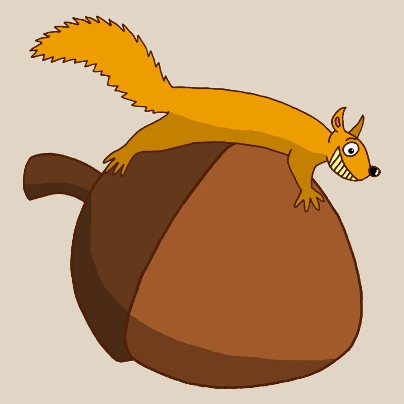 Das Eichhörnchen gegen die Eichel