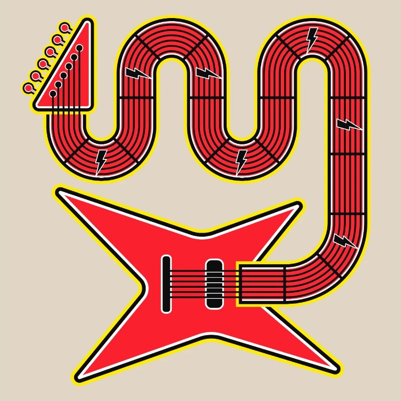 Rote Abstract Shape E-Gitarre