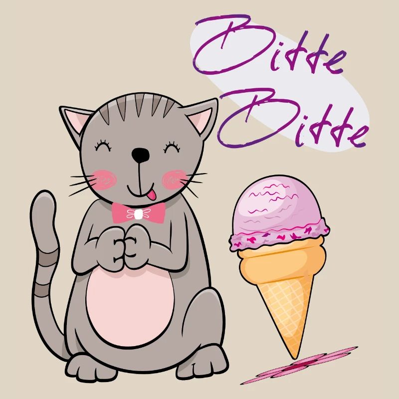 Chat avec cornet de crème glacée