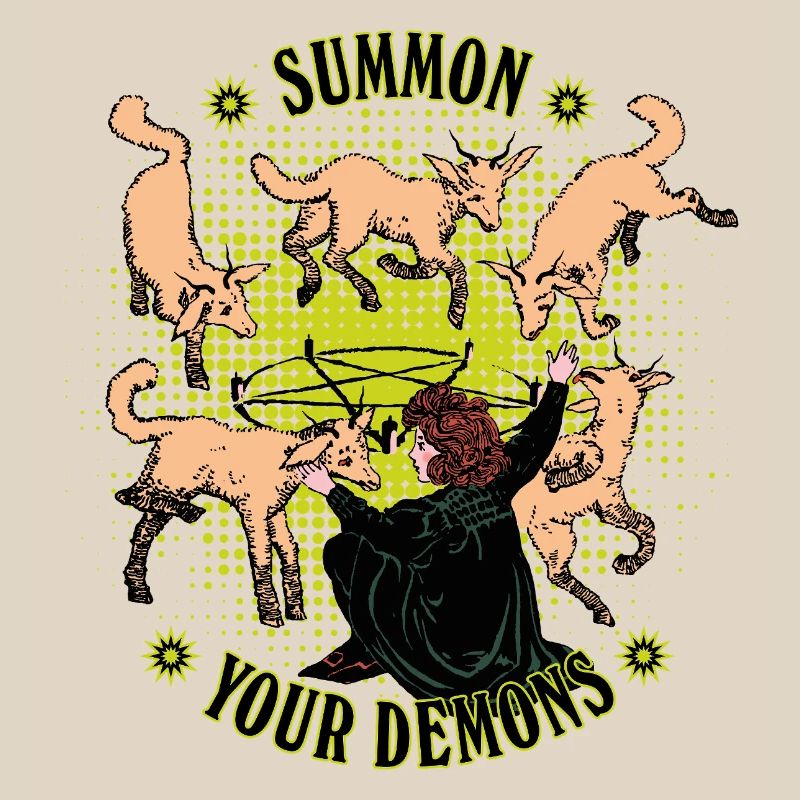 Retro-style demon summoning