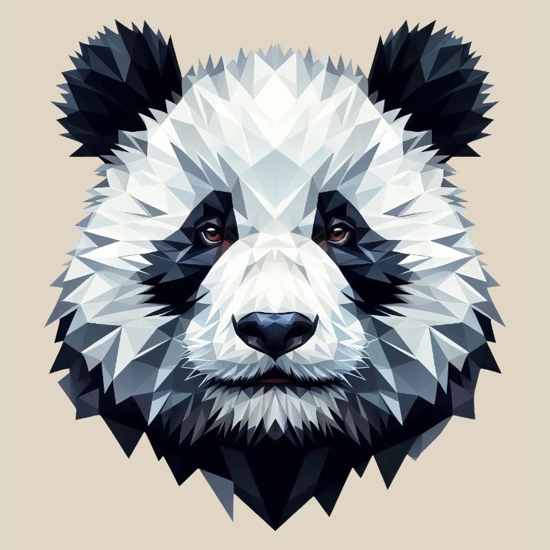 Panda Gesicht Polygon Kunst Geometrie