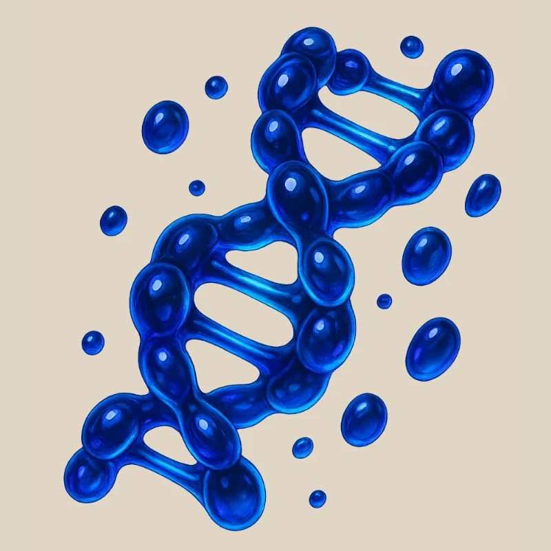 3D DNA Helix Molecule Blue