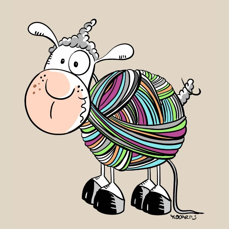 Coloured Sheep - Sheep - Comic - wool