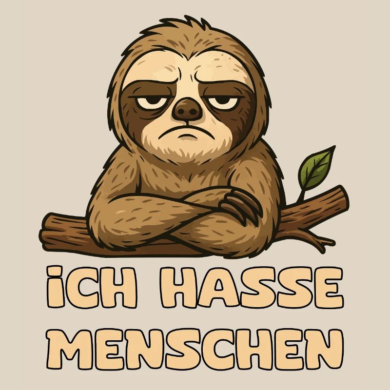 Humorous sloth saying with irony