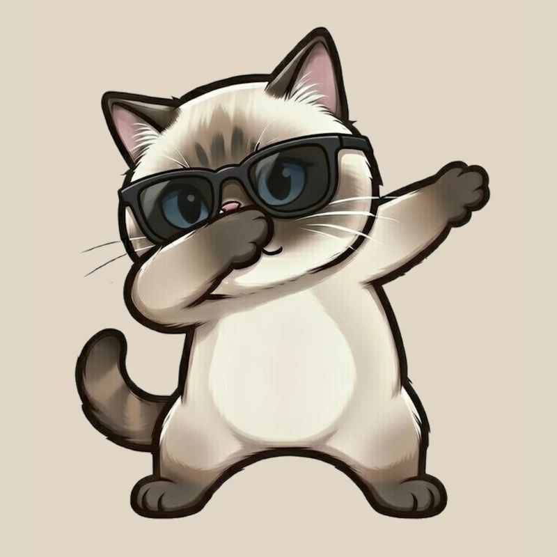 Dabbing Siamese Cat