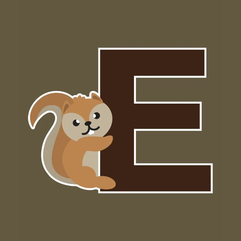 Ein E wie das Eichhörnchen das an dem E hängt