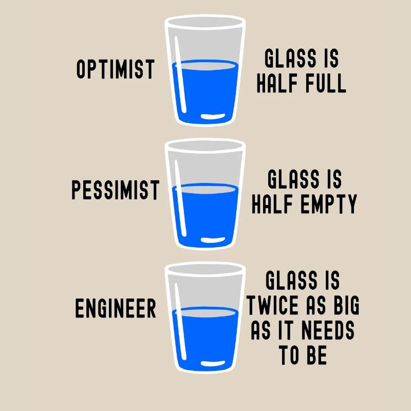 Engineer Glass Half Full Half Empty Funny Engineer