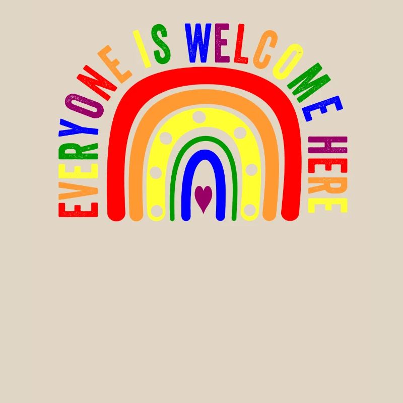 UNITY DAY Everyone is Welcome Here Boho Rainbow