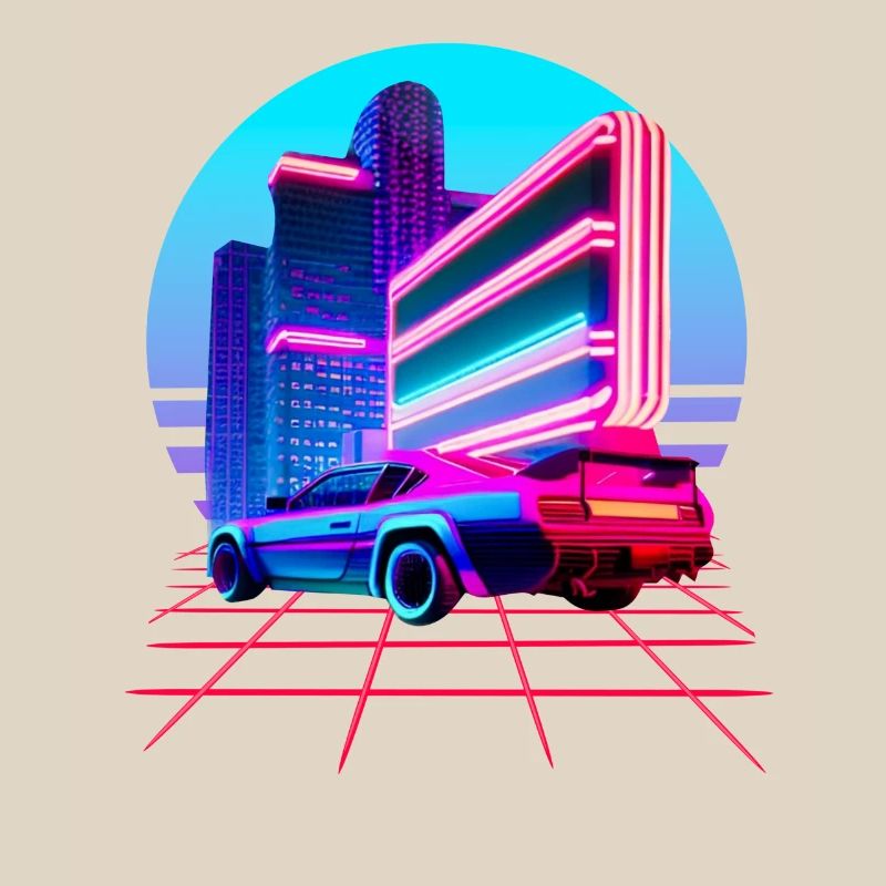 Retro Wave 80s Skyline Electro-Wave Vaporwave