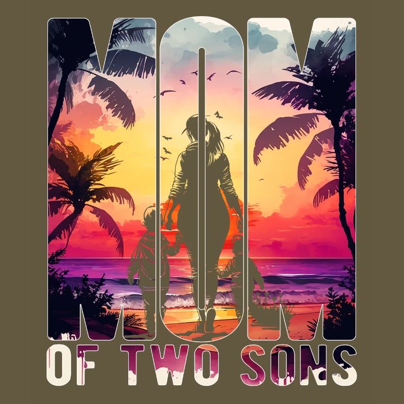 Mutter mit zwei Söhnen Muttertag Strand Mama Kind