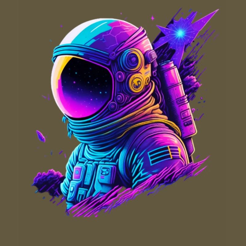Synthwave Astronaut Space Explorer