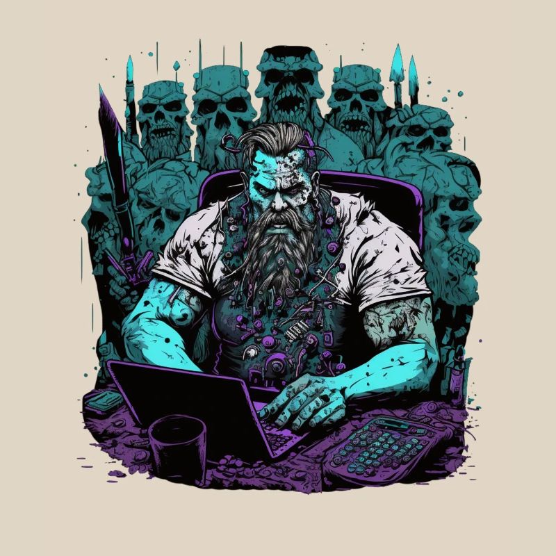 Admin Wiking programmiert Computer