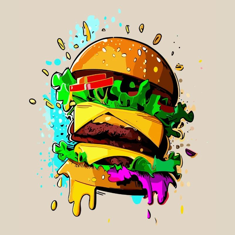 Graffiti Burger Cheeseburger coloré