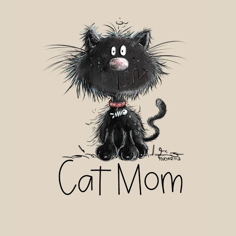 Drollige Schwarze Katze Mit Katzen Mamam Spruch