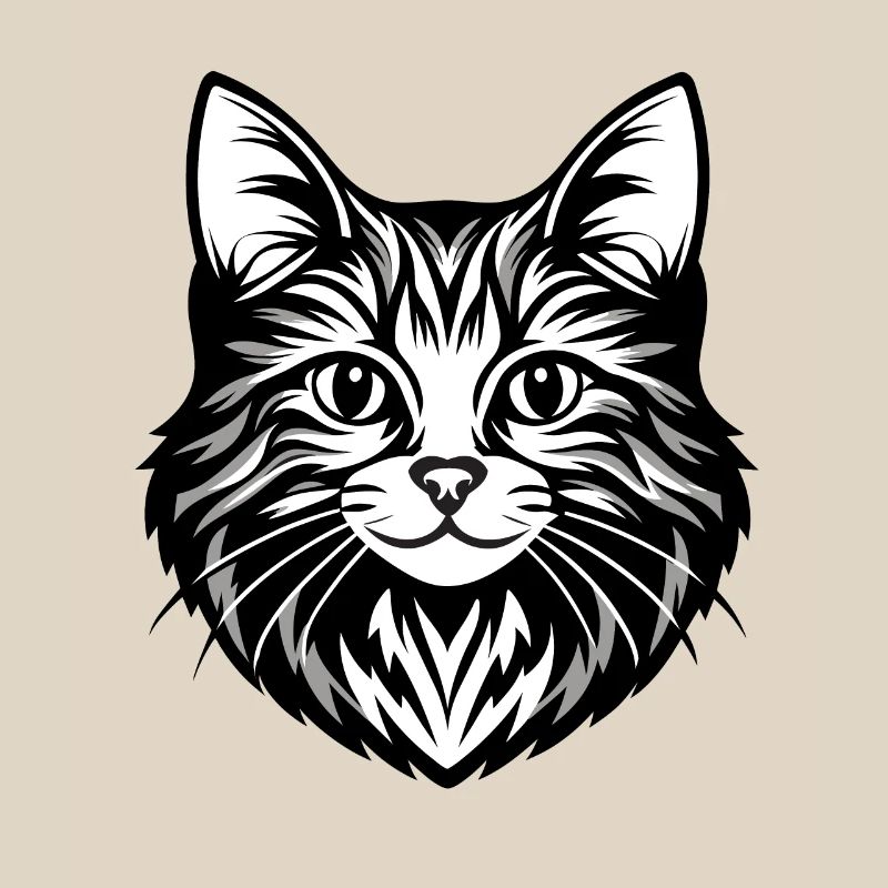 Illustration complexe de visage de chat