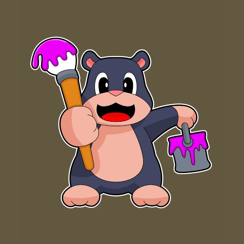 Mole, Painter, Brush, Paint