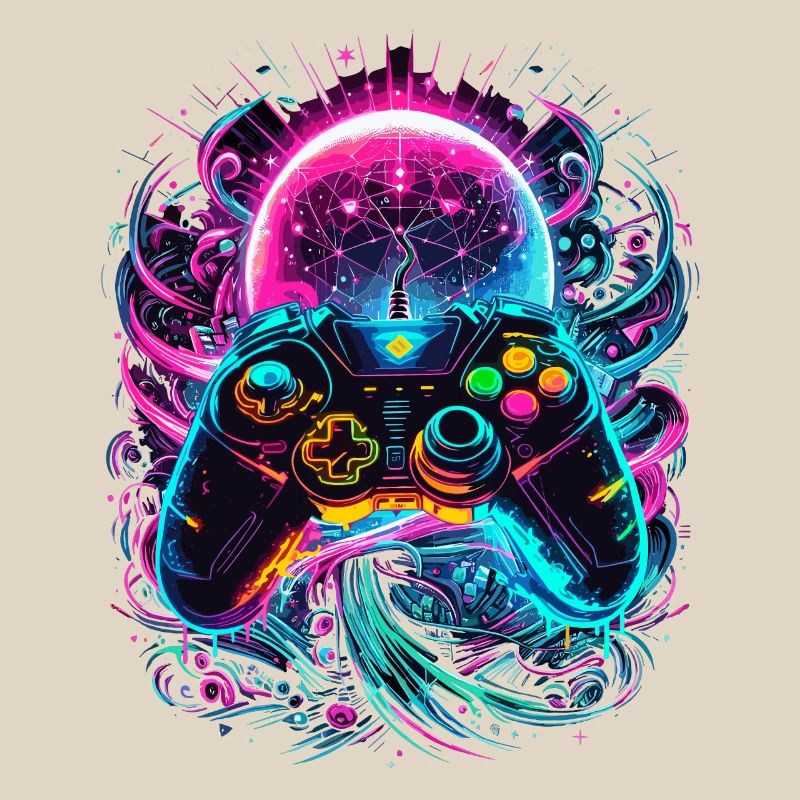 Synthwave Cyberpunk Gaming Controller