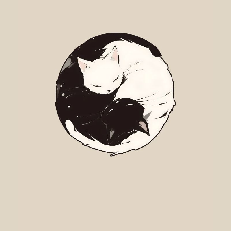 Yin et Yang bouddhisme graphique chats chat support
