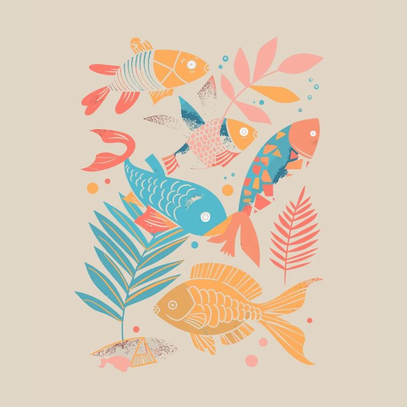 Style de dessin animé de pêche
