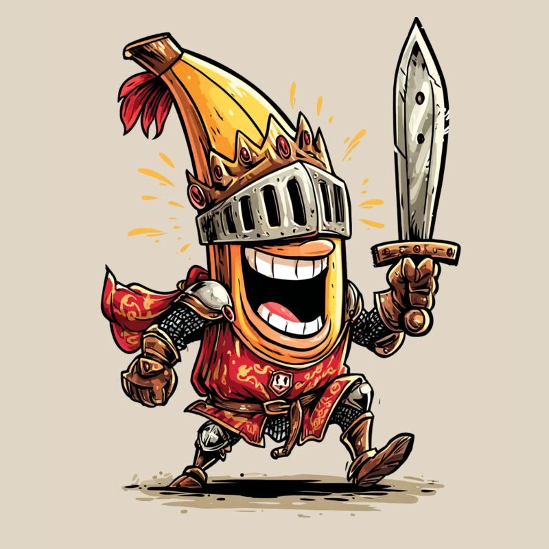 Chevalier comique avec épée et casque