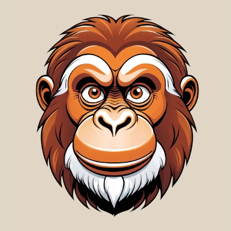 Portrait graphique de singe dans des tons chauds