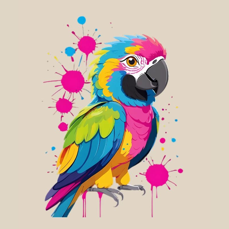 Color Explosion Parrot Print