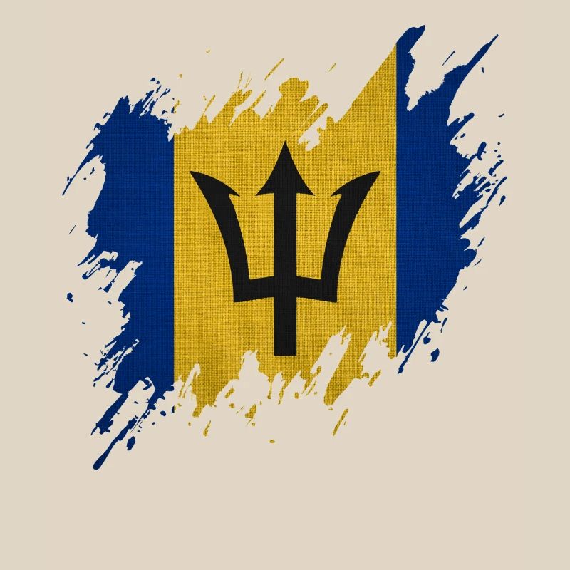 Drapeau de la Barbade, style déchiré