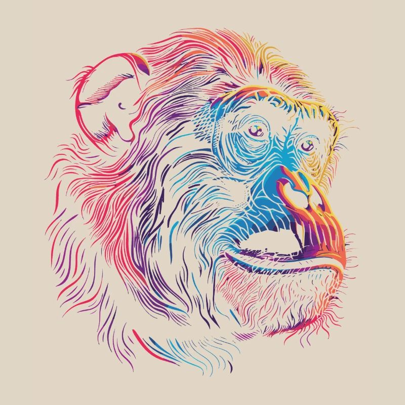 Neon Psychedelic Monkey