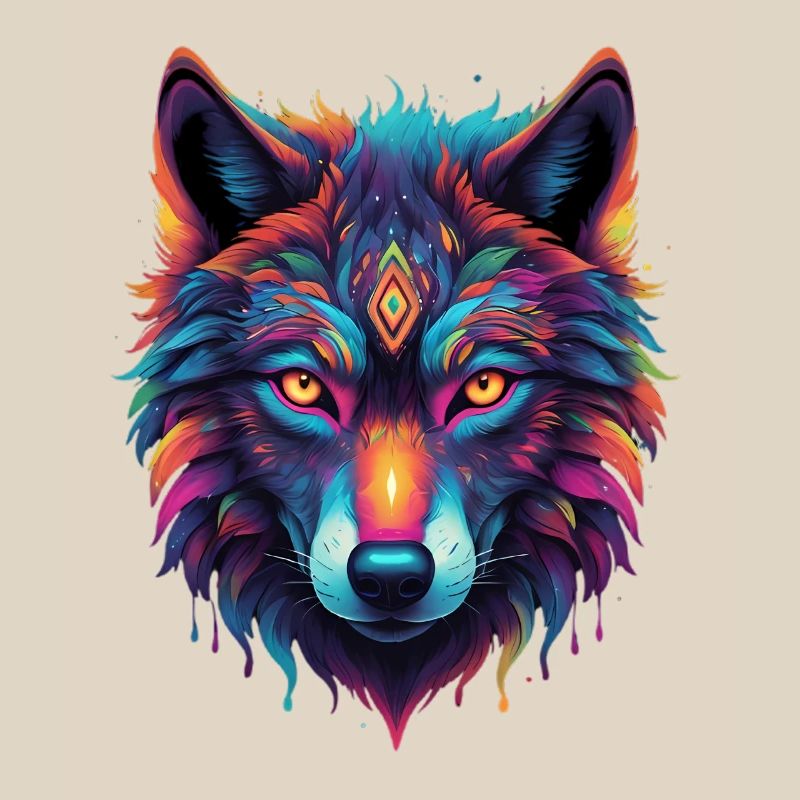 Neon Wolf Core Motif Color Explosion
