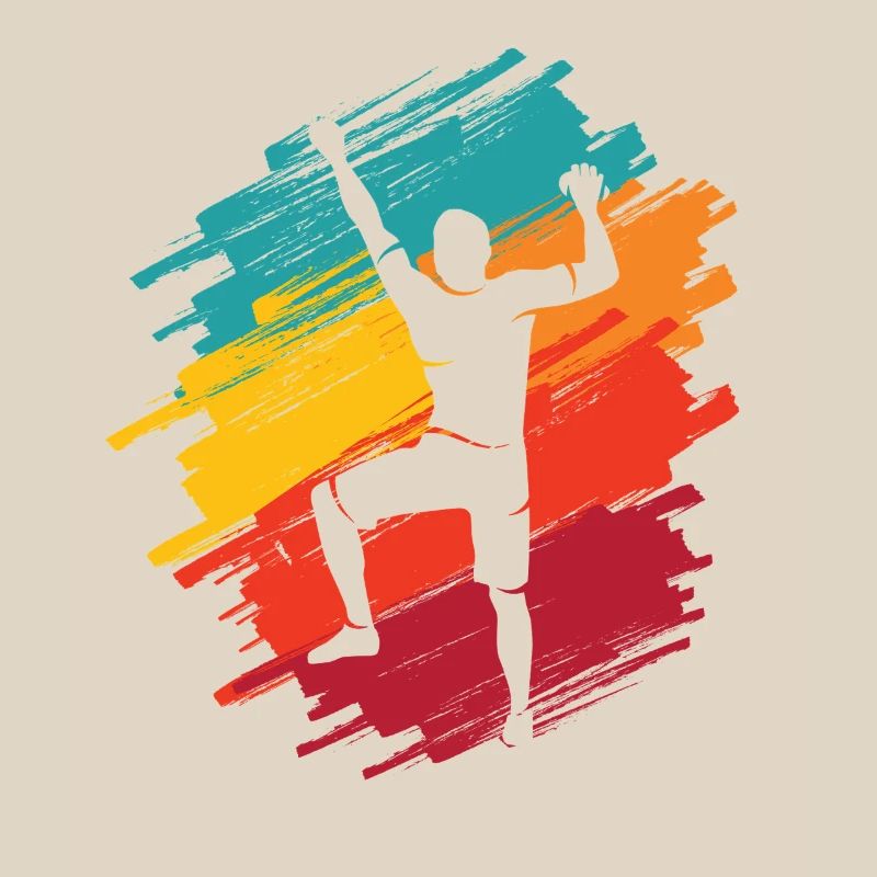 Climbing Mountains Retro Climber Bouldering