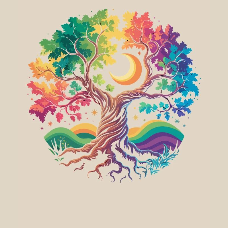 Rainbow Tree Moon Magic
