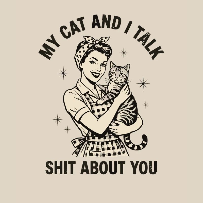 Mon chat et moi parlons n’importe quoi – Design de maman de chat