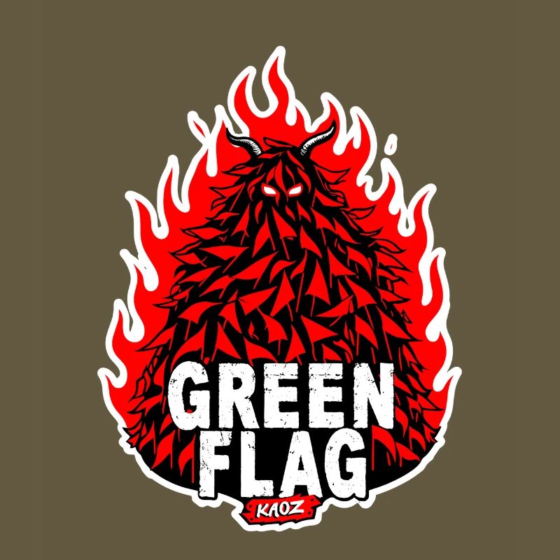Flaming Green Flag Crest