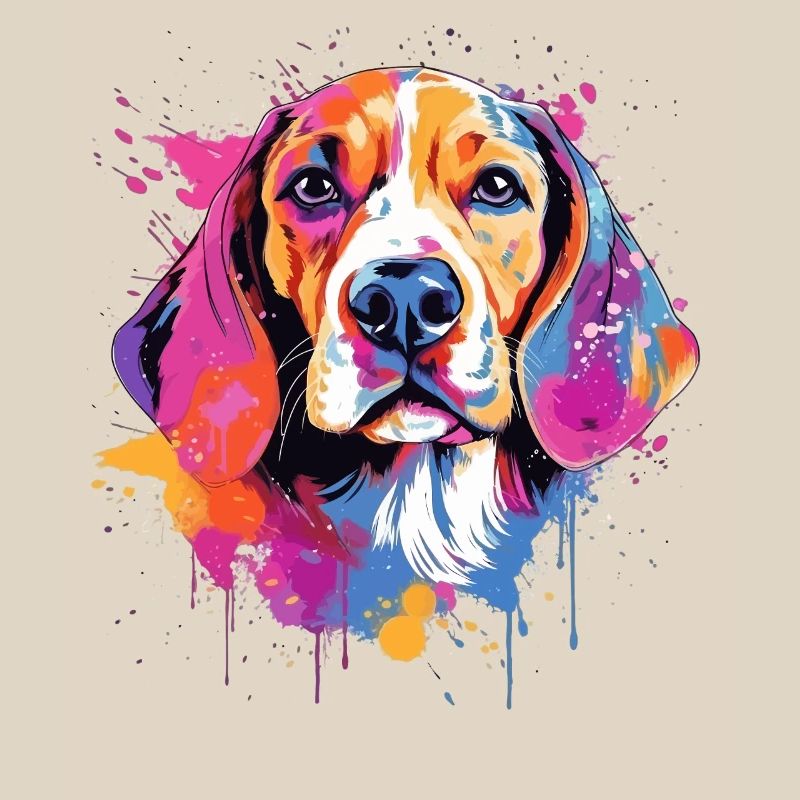 Éclaboussures colorées de Beagle Dog