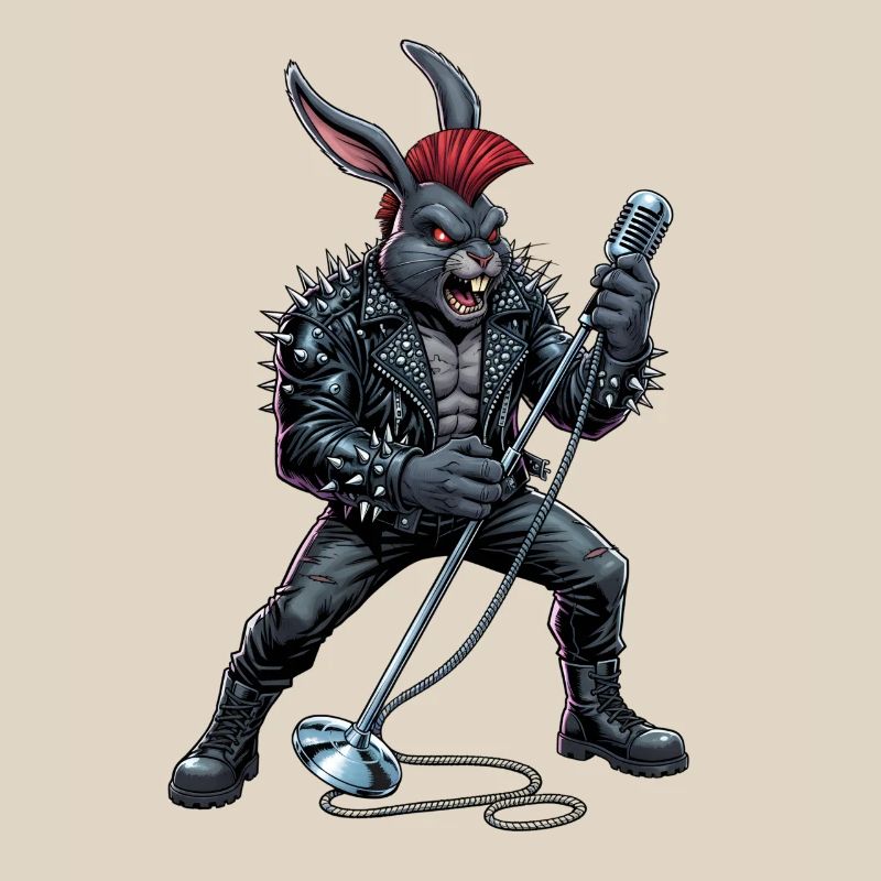 Heavy Metal Easter Bunny Rocker Easter Hardcore Bunny