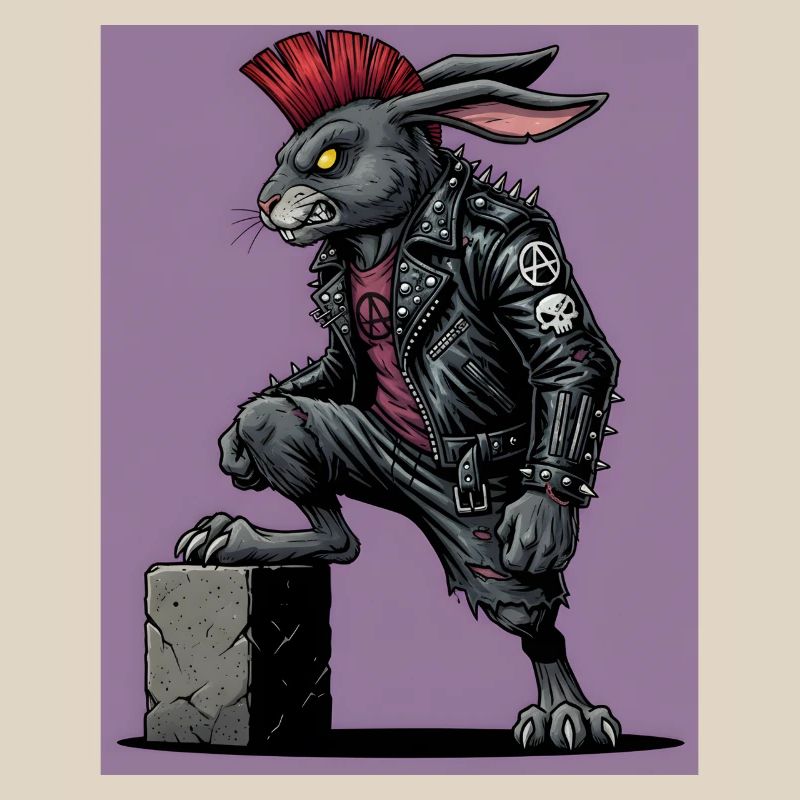 Heavy Metal Easter Bunny Rocker Easter Hardcore Bunny