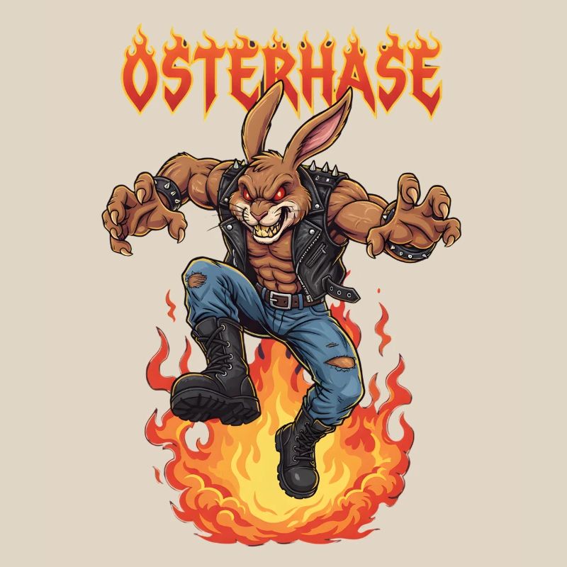 Heavy Metal Easter Bunny Rocker Easter Hardcore Bunny