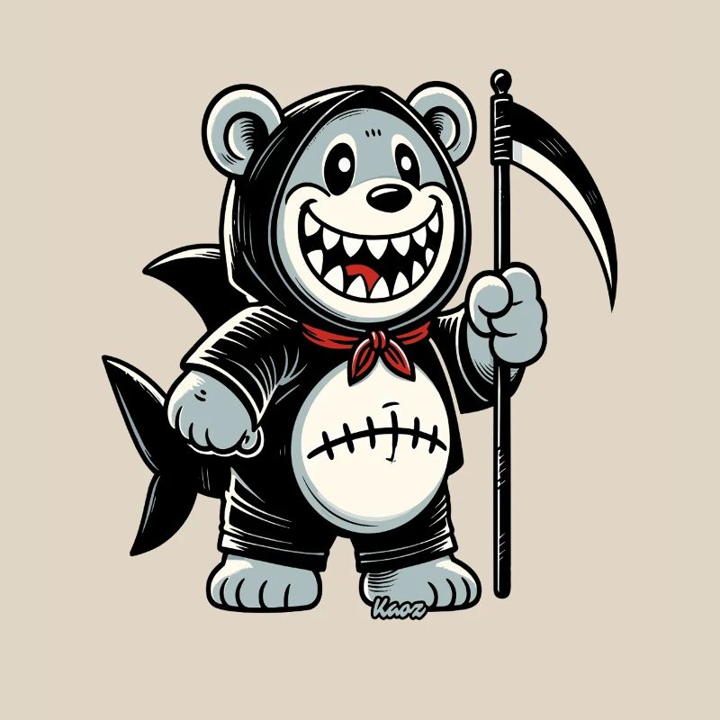 Grinning Bear with Scythe