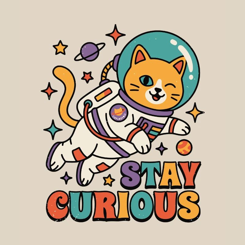 Reste Curieux Chat de l’Espace