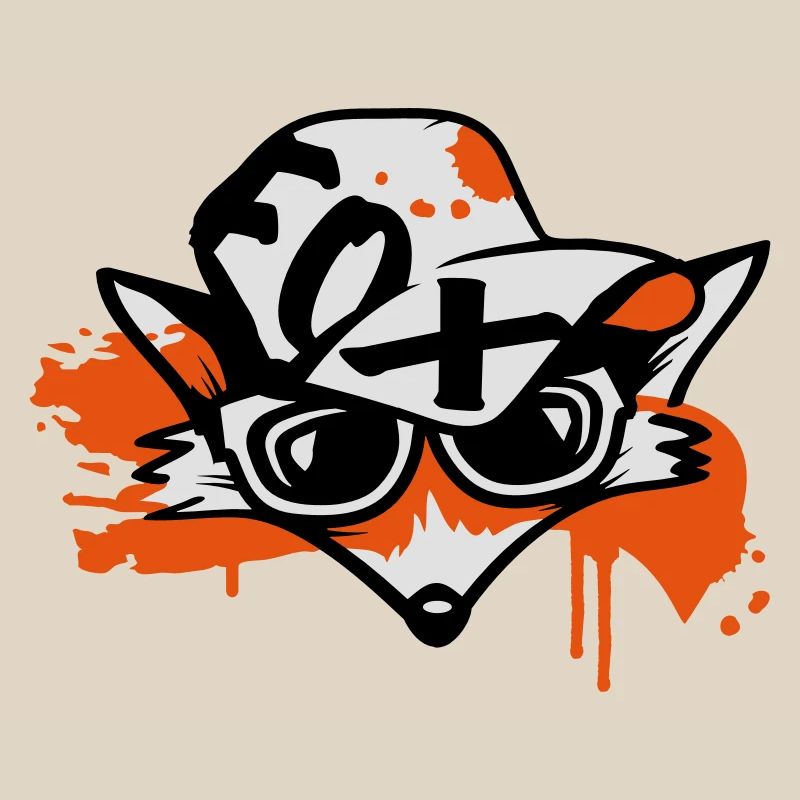 fox with a baseball cap and sunglasses