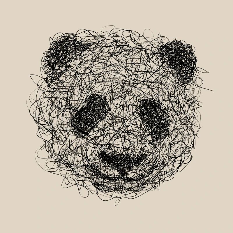 Panda Drawing Scribble - Panda scribble art