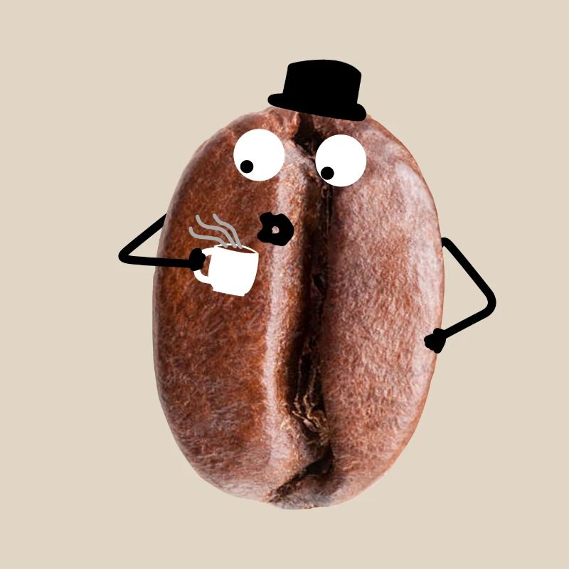 Coffee bean with face
