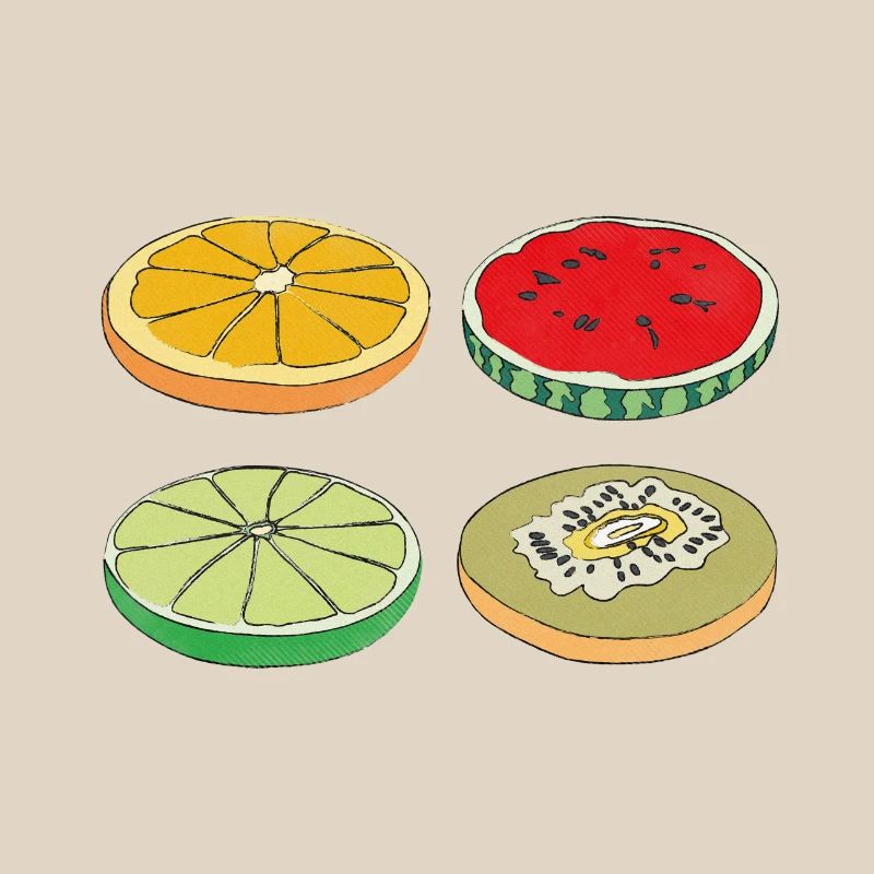 Früchte Scheiben Sommer Lecker Spaß Geschenk