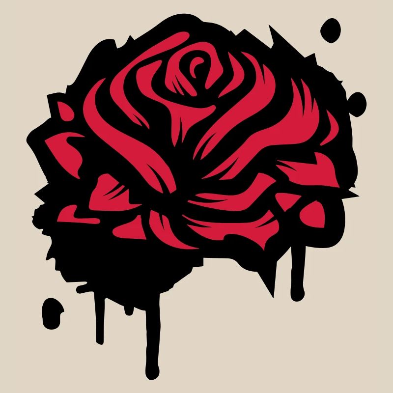 A rose as a graffiti